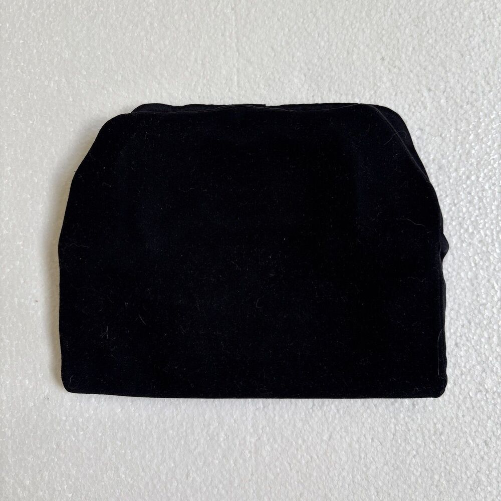 VINTAGE 1950s ROSENFELD Black Suede Envelope Clutch W/Gold Clasps 7.25”x 5.5”